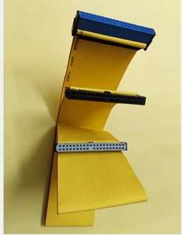 IDE HDD ATA 40 Pin 80 Wire Drive 3-Connector Flat Data Ribbon Cable Yellow