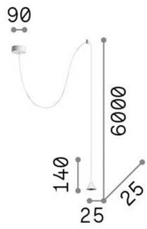 Ideal Lux Archimede Cono hanglamp, wit, metaal