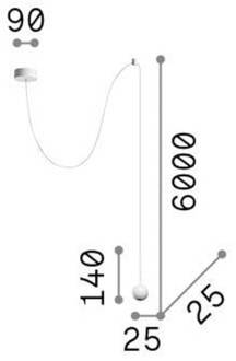 Ideal Lux Archimede Sfera hanglamp, zwart, metaal