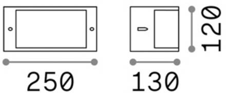 Ideal Lux buitenwandlamp Rex-1 bruin, aluminium breedte 25 cm koffiebruin