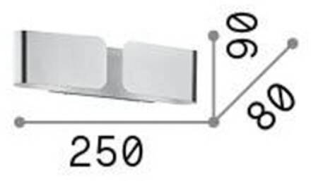 Ideal Lux Clip wandlamp, goudkleurig, metaal, breedte 25 cm