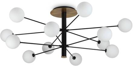 Ideal Lux Cosmopolitan zwart/messing 12-lamps Ø 145 zwart, messing, wit