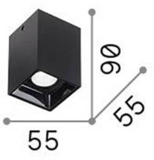 Ideal Lux downlight Nitro Square wit, hoogte 9 cm, metaal