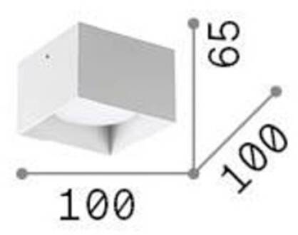 Ideal Lux downlight Spike Square, zwart, aluminium, 10 x 10 cm
