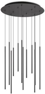 Ideal Lux Filo LED hanglamp 12-lamps zwart mat zwart