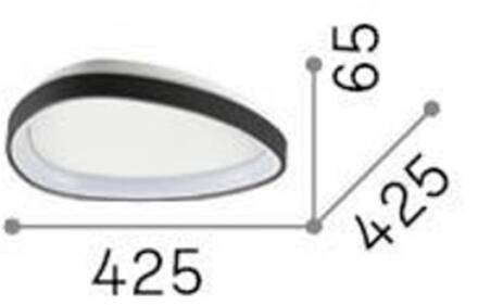Ideal Lux Gemini LED plafondlamp, zwart, 42,5 cm, aan/uit