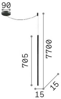 Ideal Lux hanglamp Filo zwart metaal, lange kabel