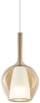 Ideal Lux hanglamp Kalique 1, amberkleurig, Ø 18 cm