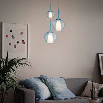 Ideal Lux hanglamp Kalique 1, blauw, Ø 18 cm, kunststof