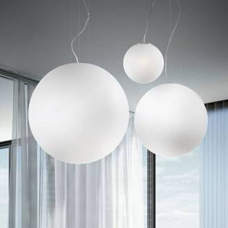 Ideal Lux hanglamp Mapa, Ø 20 cm, opaalglas, bol wit