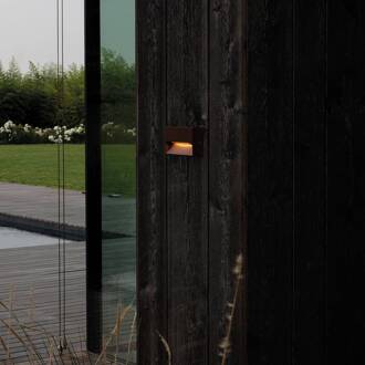 Ideal Lux LED buitenwandlamp Dedra, bruin, 10 x 6,5 cm koffiebruin