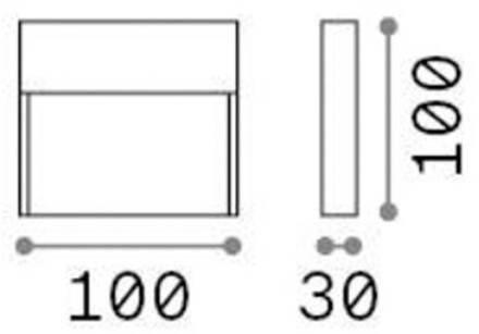 Ideal Lux LED buitenwandlamp Dedra, wit, 10 x 10 cm