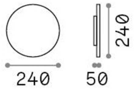 Ideal Lux LED buitenwandlamp Punto, bruin, Ø 24 cm metaal koffiebruin