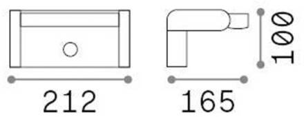 Ideal Lux LED buitenwandlamp Swipe grijs metaal 3.000K