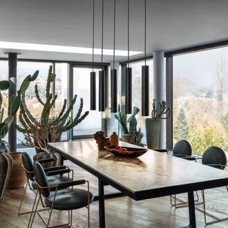 Ideal Lux LED hanglamp Look, Ø 6 cm, zwart, metaal