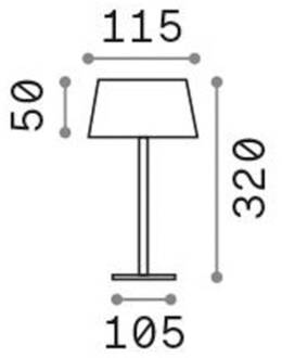 Ideal Lux LED oplaadbare buiten tafellamp Puur bruin metaal 32 cm koffiebruin