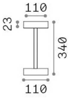 Ideal Lux LED oplaadbare buiten tafellamp Toffee wit, metaal 32 cm