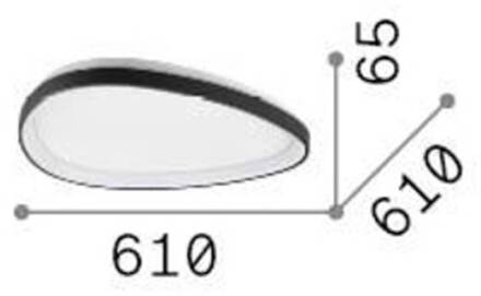 Ideal Lux LED plafondlamp Gemini messingkleurig, 61 cm aan/uit