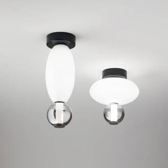 Ideal Lux LED plafondlamp Lumiere-2, opaal/grijs glas, zwart opaalwit, rookgrijs-transparant, zwart