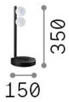 Ideal Lux LED tafellamp Ping Pong zwart 2-lamps glas metaal zwart, opaalwit