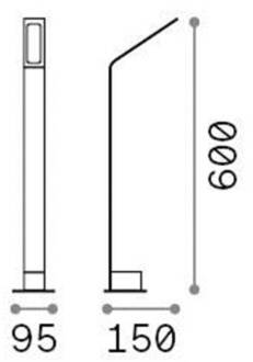 Ideal Lux LED tuinpadverlichting Agos bruin 4.000 K Hoogte 60 cm aluminium koffiebruin