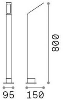 Ideal Lux LED tuinpadverlichting zwart 4.000 K hoogte 80 cm aluminium