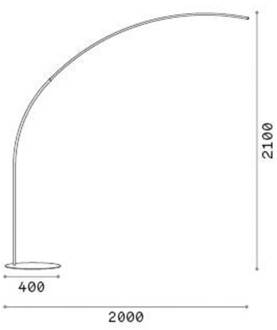 Ideal Lux LED vloerlamp Comet, wit, metaal, hoogte 210 cm