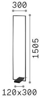 Ideal Lux LED vloerlamp Frame, wit, metaal, hoogte 150,5 cm