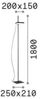 Ideal Lux LED vloerlamp Lift, wit, metaal, hoogte 180 cm