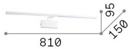 Ideal Lux LED wandlamp Alma chroomkleurig metaal breedte 81 cm