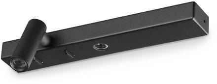 Ideal Lux LED wandlamp Bonne Nuit 1, zwart Breedte 22 cm