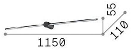 Ideal Lux LED wandlamp Filo, messingkleurig, breedte 115 cm