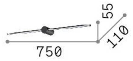 Ideal Lux LED wandlamp Filo, messingkleurig, breedte 75 cm