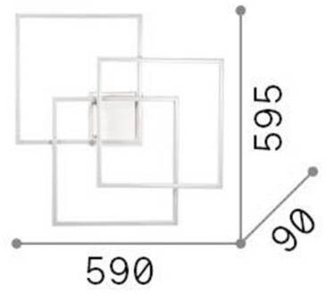 Ideal Lux LED wandlamp Frame zwart 3-lamps 59 x 59,5 cm