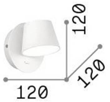 Ideal Lux LED wandlamp Gim, zwart, aluminium, 12 cm