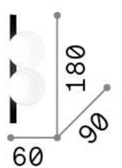 Ideal Lux LED wandlamp Ping Pong, wit, 2-lamps, opaalglas wit, opaalwit