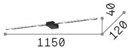 Ideal Lux LED wandlamp Theo wit, breedte 115 cm aluminium