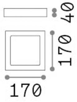 Ideal Lux LED wandlamp Universeel, wit, aluminium, 17x17 cm