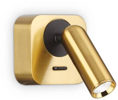 Ideal Lux LED wandspot Bean, messingkleurig, breedte 7 cm