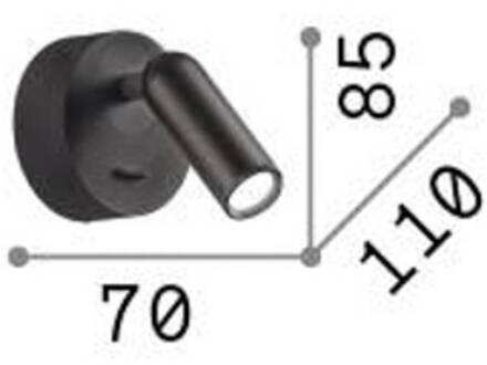 Ideal Lux LED wandspot Bean Rond, wit, metaal, draaibaar