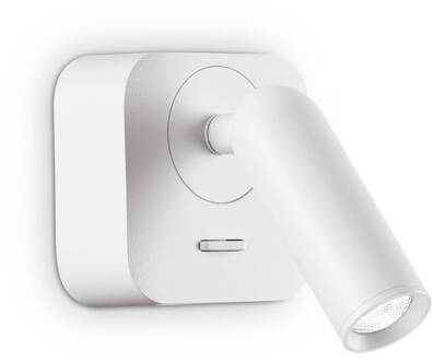 Ideal Lux LED wandspot Bean, wit, breedte 7 cm, metaal