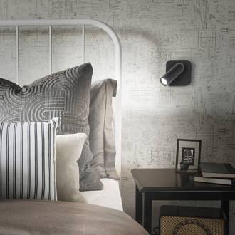 Ideal Lux LED wandspot Bean, zwart, breedte 7 cm metaal