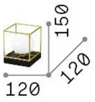 Ideal Lux Lingotto tafellamp hoogte 15 cm zwart, opaalglas zwart, opaalwit