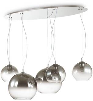 Ideal Lux Nemo hanglamp, 5-lamps chroom, helder