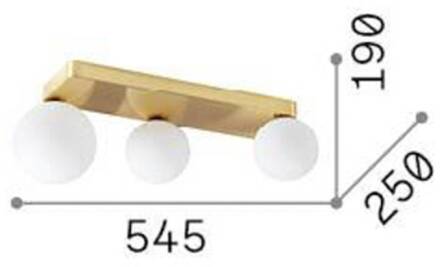 Ideal Lux Penta plafondlamp, 3-lamps, goudkleurig, opaalglas goud, opaalwit