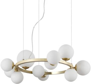 Ideal Lux Perlage hanger messing/wit 11flg Ø 73 cm messing, wit