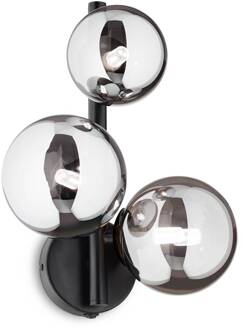 Ideal Lux Perlage wandlamp 3flg zwart/zwart