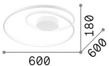 Ideal Lux plafondlamp Dali, zwart, metaal, Ø 60 cm