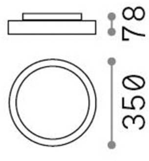 Ideal Lux plafondlamp Fly, zwart, aluminium, Ø 35 cm