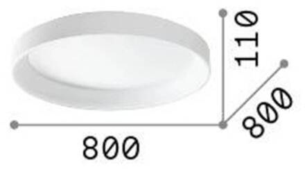 Ideal Lux plafondlamp Ziggy, wit, Ø 80 cm, metaal